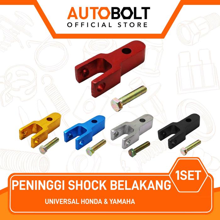 Gambar Peninggi Shock Belakang Motor Matic 2 1 Lubang Vario Scoopy Mio Beat - 1 Lubang, Merah dari AUTOBOLT Official Store undefined Tokopedia