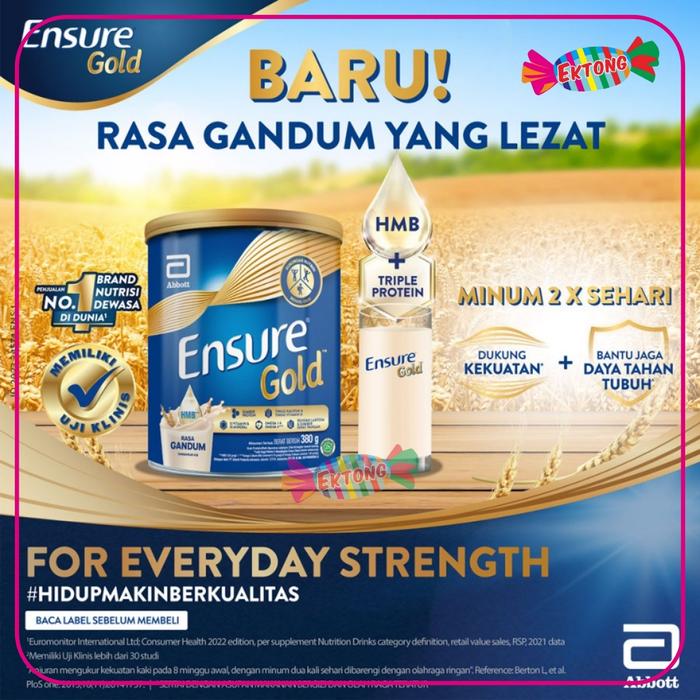 Gambar Ensure Gold HMB Gandum / Vanila 380 g - Nutrisi Dewasa Rendah Laktosa - Gandum dari Ektong Swalayan undefined Tokopedia
