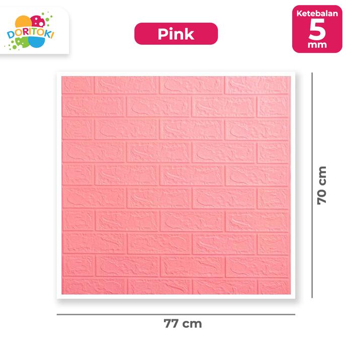 Gambar Wallpaper Dinding FOAM Timbul 3D Bata CLASSIC BRICK 70 x 77 cm / Wallp - BATA PINK 5MM dari Doritoki undefined Tokopedia