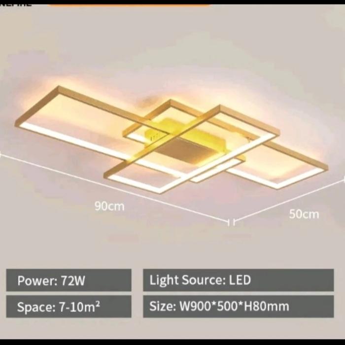 Gambar Lampu gantung hias Plafon Minimalis LED Persegi Panjang Black - gold dari Laris57 Shop undefined Tokopedia