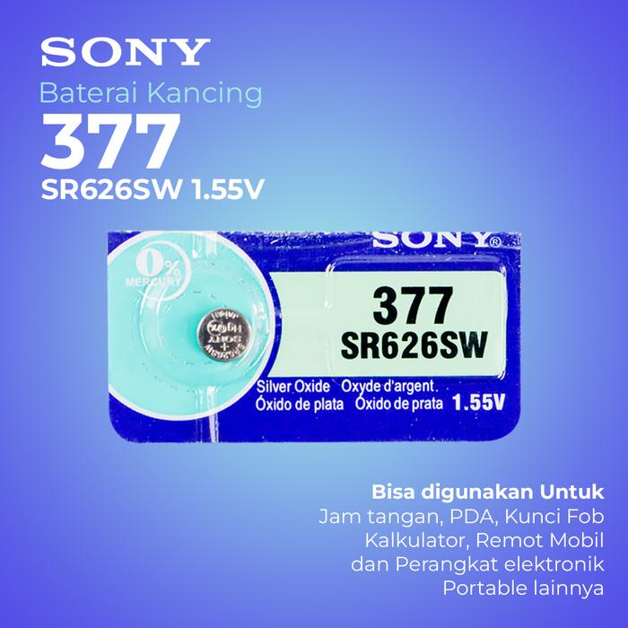 Gambar Baterai Jam Tangan AG4 626A 377 CX66W SR626SW Alkaline battery 1.55 V - Merek SONY dari Pi Toserba undefined Tokopedia