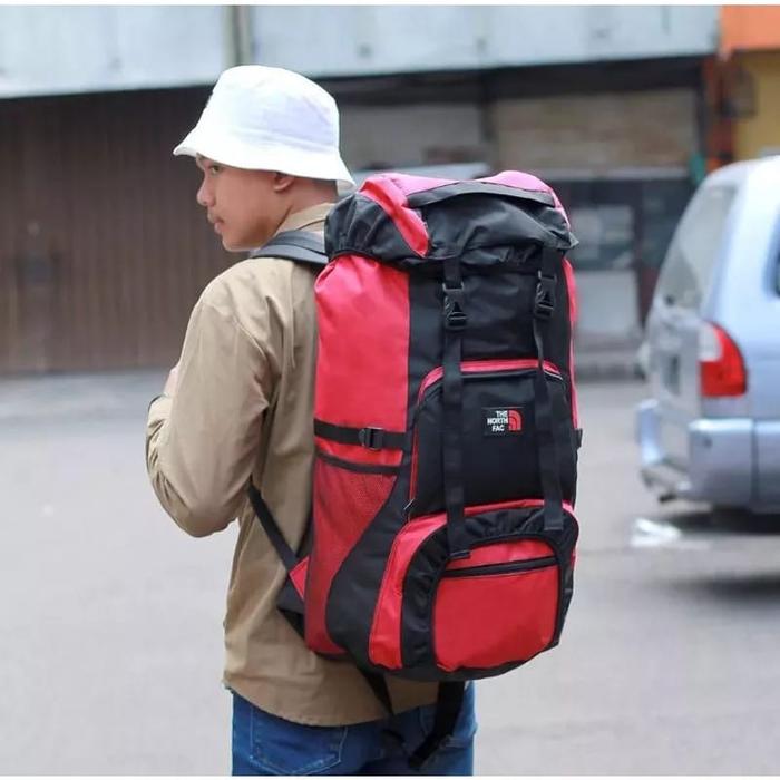 Gambar tas gunung murah 65 liter # tas hiking # tas camping # tas ransel - 50L merah biasa dari Mans-Store11 undefined Tokopedia