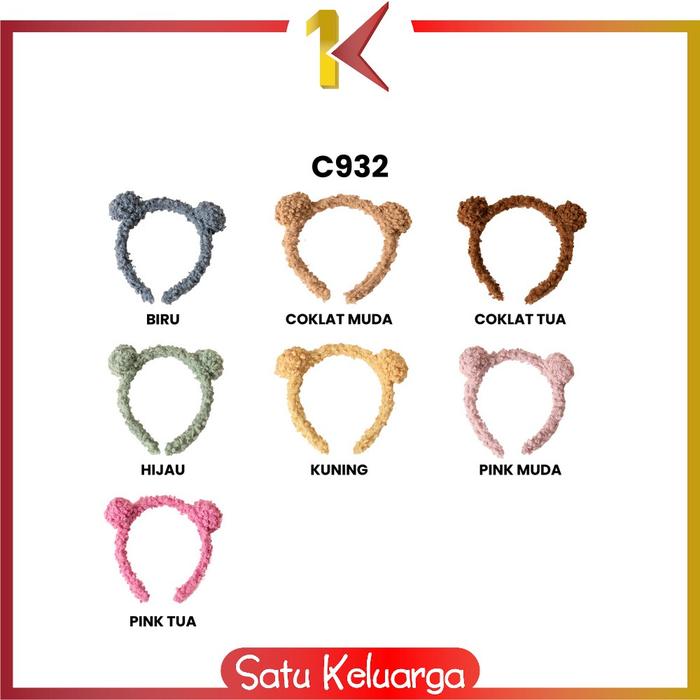 Gambar SK-C932 Bando Karakter Telinga Beruang Wanita Aksesoris Rambut Kekinia - C932, PINK MUDA dari Satukeluarga undefined Tokopedia