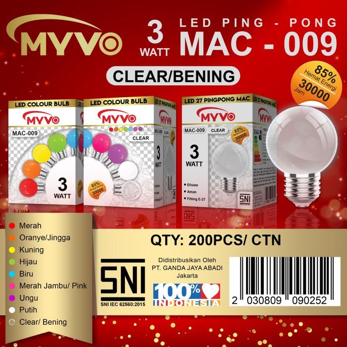 Gambar Hinomaru lampu led bulb 3 watt HIN-D8003 3W CAHAYA KUNING 3000K warm w - PINGPONG CLEAR  dari RS LISTRIK RUMAH LAMPU undefined Tokopedia