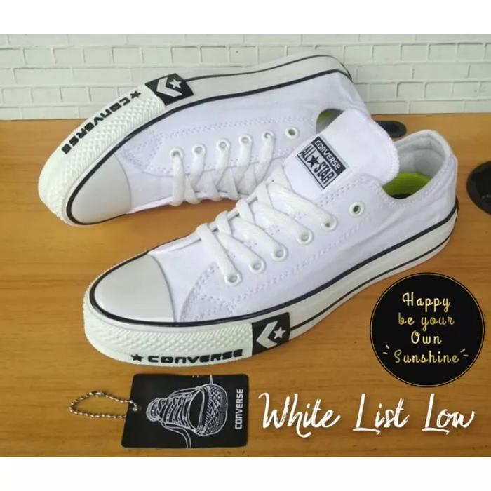 Gambar SEPATU CONVERSE_70S ALL STAR ALLSTAR FULL HITAM PUTIH POLOS TERBARU - Putih Ct, 43 dari RICMAQA undefined Tokopedia