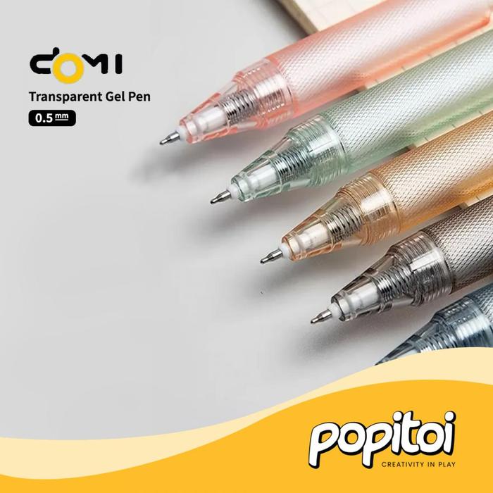 Jual Domi Transparent Gel Pen mm Pulpen Transparan Korea