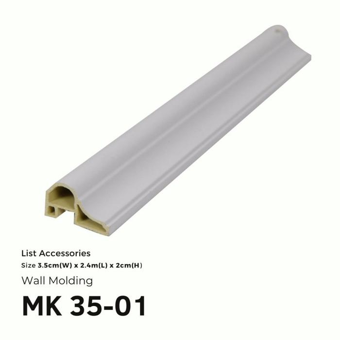 Gambar Wall Moulding PVC / Dekor Lis Dinding Panel Moulding / List Plafon - MK 35-01 dari Unique Carpet Deco Bali undefined Tokopedia