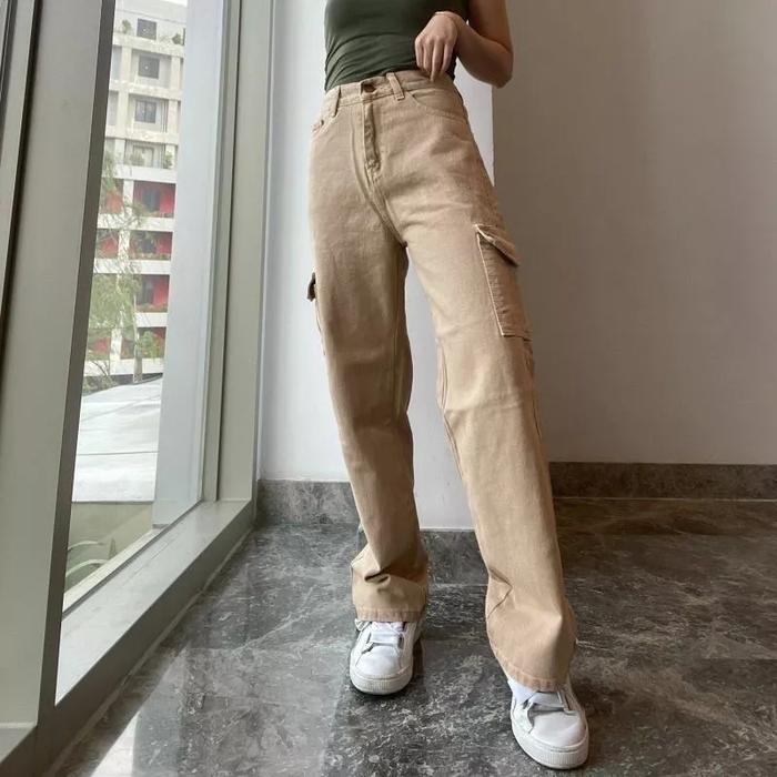 Gambar Celana Cargo Highwaist Loose Jeans - Celana Jeans Cargo Wanita (27-30) - Cargo Coksu, 27 dari Ardane Store undefined Tokopedia