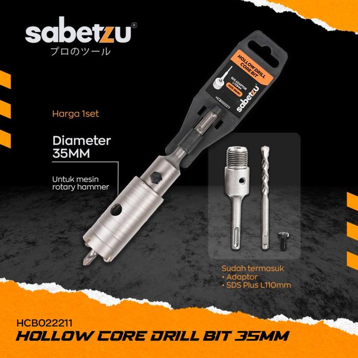 Gambar Hollow core drill bit 30mm SDS plus L110 Sabetzu mata bor bobok beton HCB022210 - 35mm dari Sabetzu Indonesia undefined Tokopedia