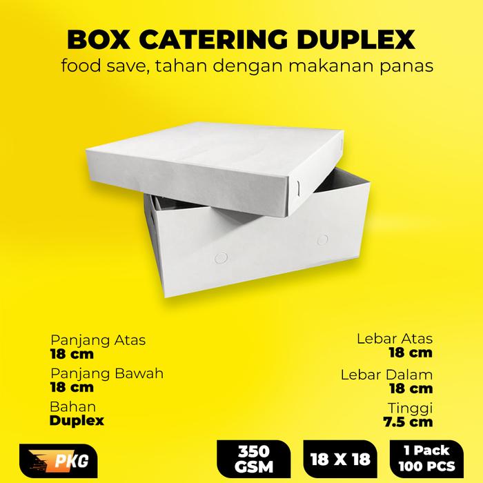 Gambar Dus Nasi Duplex 18x18 Tebal 400Gsm / Katering Box Dus Nasi Putih - 350 GSM, Mika dari Pusat Kemasan Grosir undefined Tokopedia