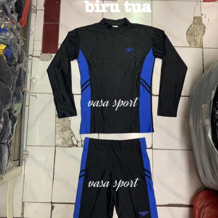 Gambar Setelan baju renang diving dewasa tangan panjang pria speedo - Biru, M dari vasa sport undefined Tokopedia