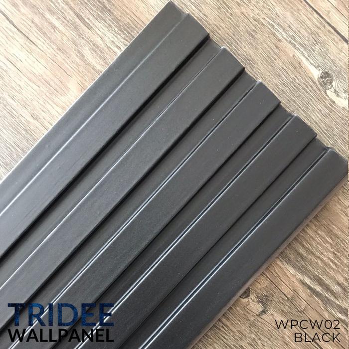 Gambar WOOD PANEL WPC | TRIDEE WALLPANEL - BLACK, 300CM dari Tridee Wallpaper undefined Tokopedia