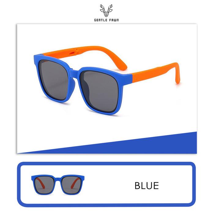 Kacamata Sunglasses Polarized Lipat Anak Tr90 Bentuk Kotak Cute 079 BLUE
