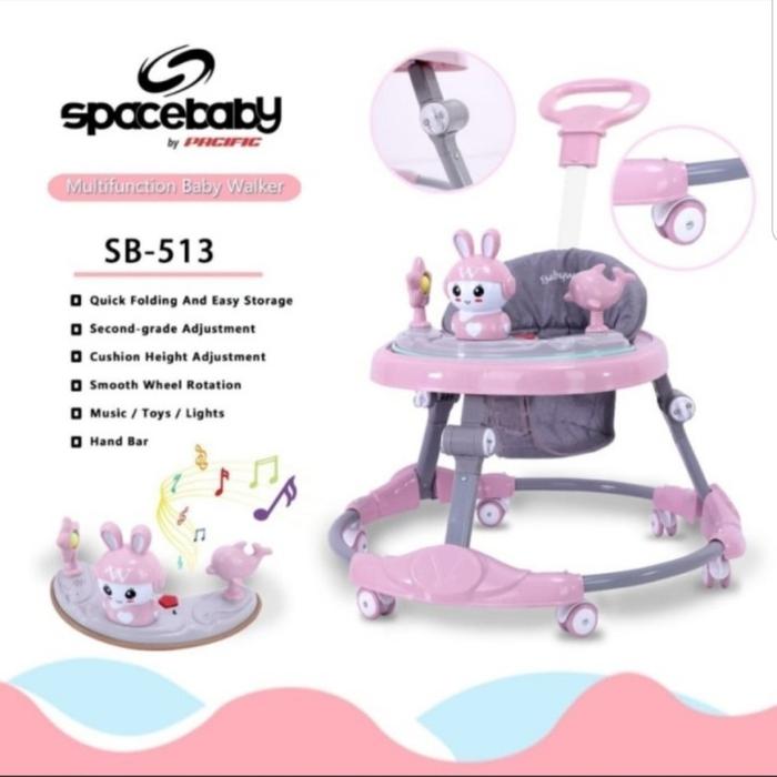 Gambar SPACE BABY Baby Walker SB-513 Alat Bantu Belajar Jalan Bayi - PINK dari XV Toys undefined Tokopedia