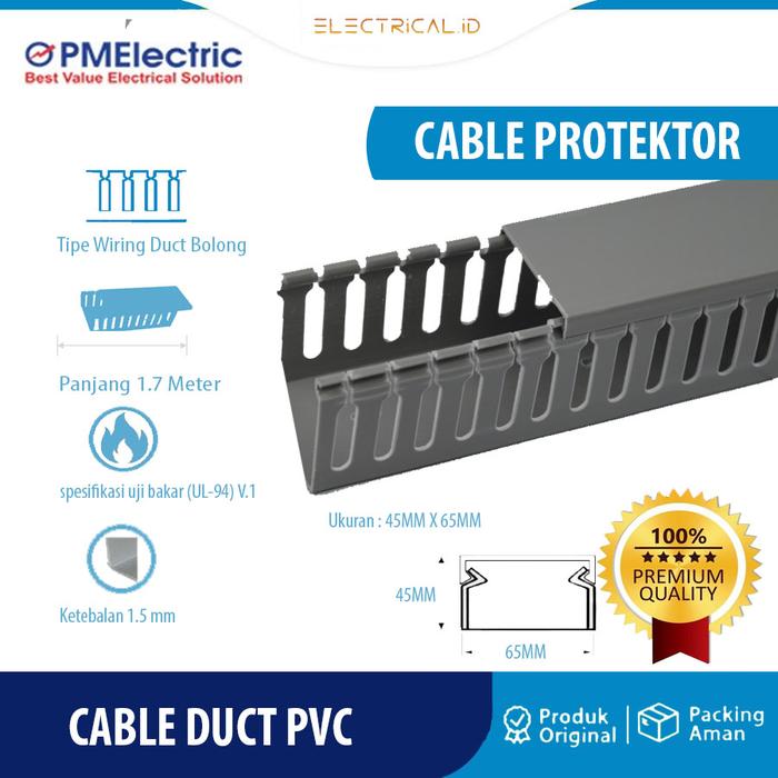 Gambar KABEL DUCT / CABLE DUCT Pelindung Kabel LUBANG ABU 32x32 45x65 - 45x65 dari Electrical.id undefined Tokopedia