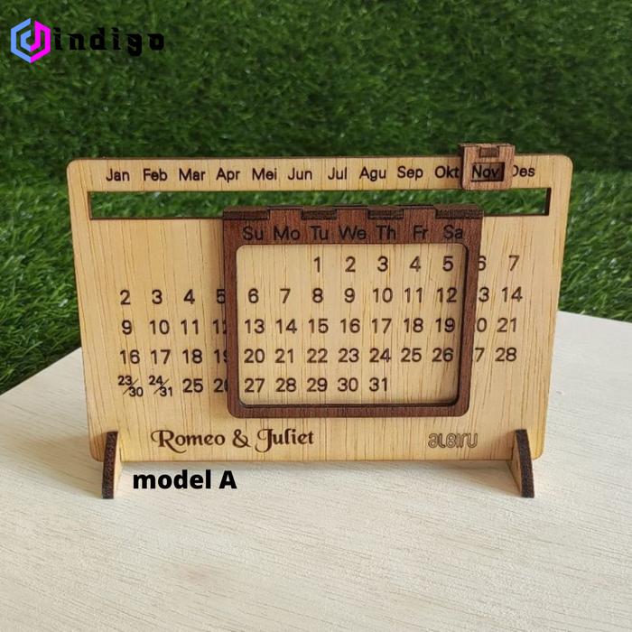 Gambar Kalender Kayu Sepanjang Masa /Calendar Abadi Aesthetic - model B dari PERCETAKAN INDIGO undefined Tokopedia