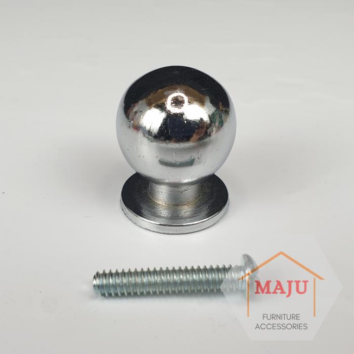 Gambar Knob Knop Besi Chrome Stainless (Tarikan Handle Laci, Lemari, Pintu) - Bulat dari UD Maju Aksesoris undefined Tokopedia