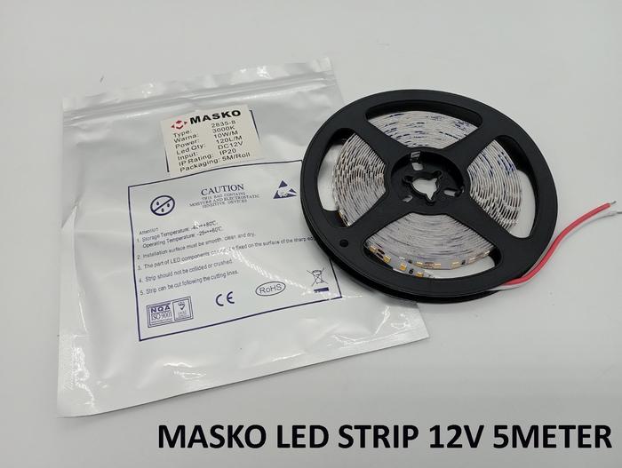 Gambar LED STRIP FLEXIBLE 12V 24V 5M WARMWHITE MASKO - LED STRIP 12V dari Alat Listrik Onlen undefined Tokopedia