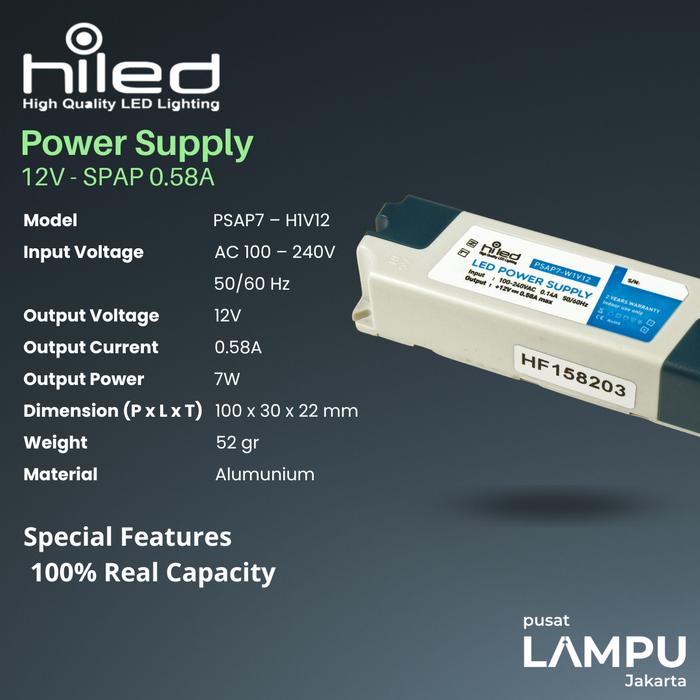 Gambar HILED ADAPTOR POWER SUPPLY TRAFO SPAP 12V 0.58A 1.25A 2.9A 5A - 0.58A dari Pusat Lampu Jakarta undefined Tokopedia