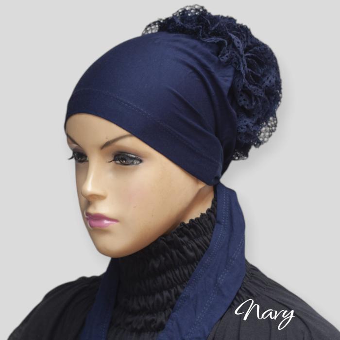 Gambar Ciput Bandana Turki Cepol Kaos Rayon Super / Dalaman Jilbab - Navy dari House Of Seas undefined Tokopedia