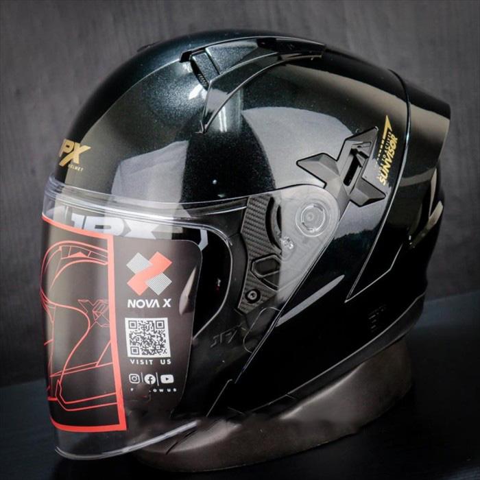 Gambar JPX HELM NOVA X V2 SOLID BLACK METALIC - DOUBLE VISOR - M dari KOMANDO HELM undefined Tokopedia