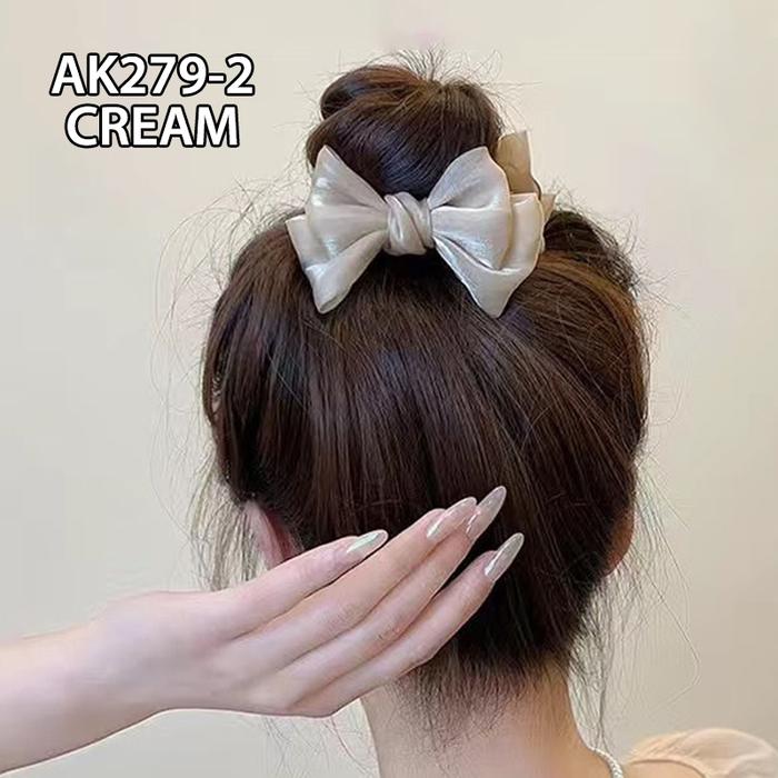 Gambar Jepit Rambut Jedai Korea Pita Perempuan Aksesoris Hiasan Jepitan AK279 - AK279-2 CREAM dari NOMIDE STORE undefined Tokopedia