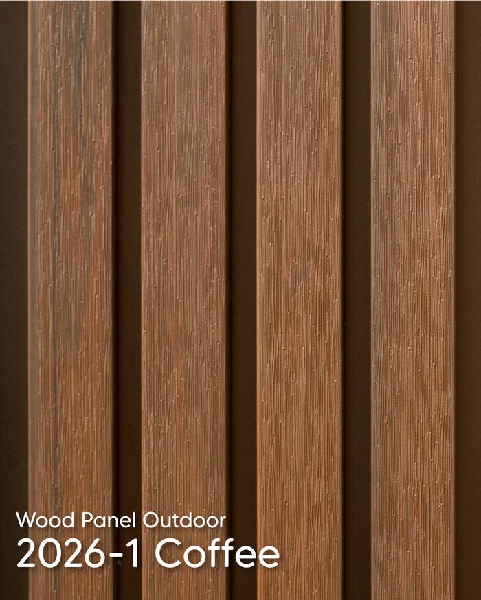 Gambar WPC Wood Panel Outdoor / Wallpanel Kisi-Kisi OUTDOOR Minimalis - Coffee dari Unique Carpet Deco Bali undefined Tokopedia