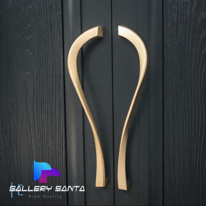 Gambar Pull Brass Handle Door / Handle Pintu Kuningan Minimalis Model Kipas - Gold Brass dari Gallery Santa undefined Tokopedia