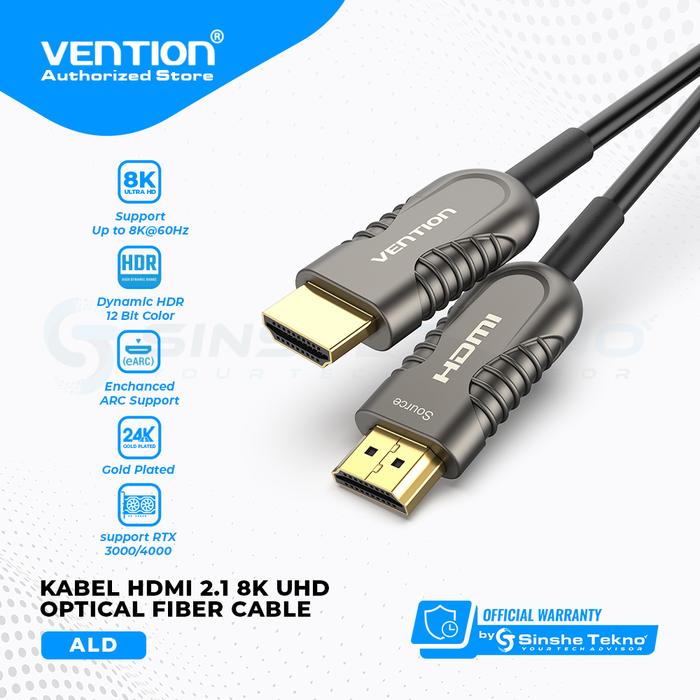 Gambar Vention Kabel HDMI Optical 100M High Speed Active Premium - ALD HDMI 2.1 8K dari Vention Authorized Store undefined Tokopedia