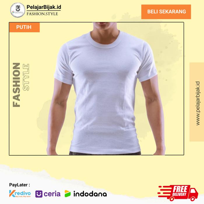Gambar kaos oblong pria super rider Original sortiran pabrik - Putih, M dari Pelajarbijak undefined Tokopedia