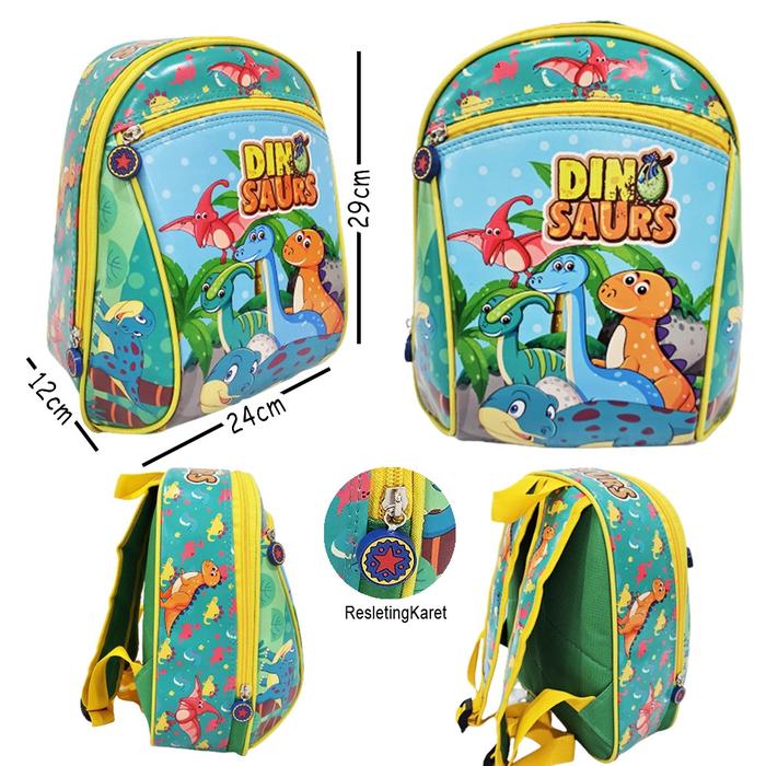 Gambar TAS RANSEL ANAK SEKOLAH LAKI LAKI PAUD BENTUK MOBIL DINO ANTI AIR - DINO GENDUT dari OnLanShop undefined Tokopedia