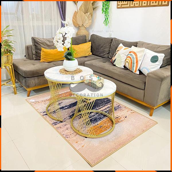 Gambar Boss Karpet Lantai Abstrak Minimalis Anti Slip Ruang Tamu Kamar Tidur Permadani Aesthetic Premium 100% Nylon Gel Back Waterproof Dekorasi Rumah - Bosskarpet 54, 200 x 150 CM dari BOSS KARPET undefined Tokopedia