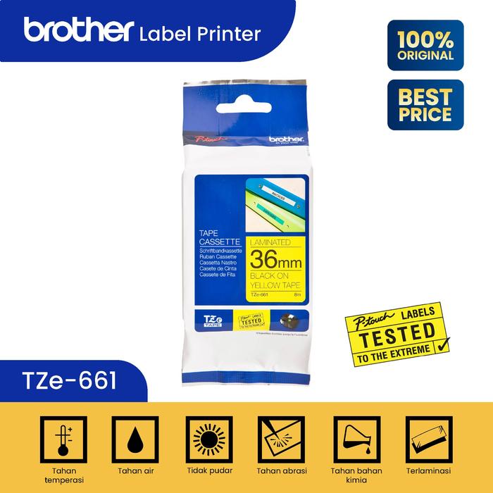 互換 ピータッチ テープ TZe-661 黄地黒文字 3個セット 36mmX8m