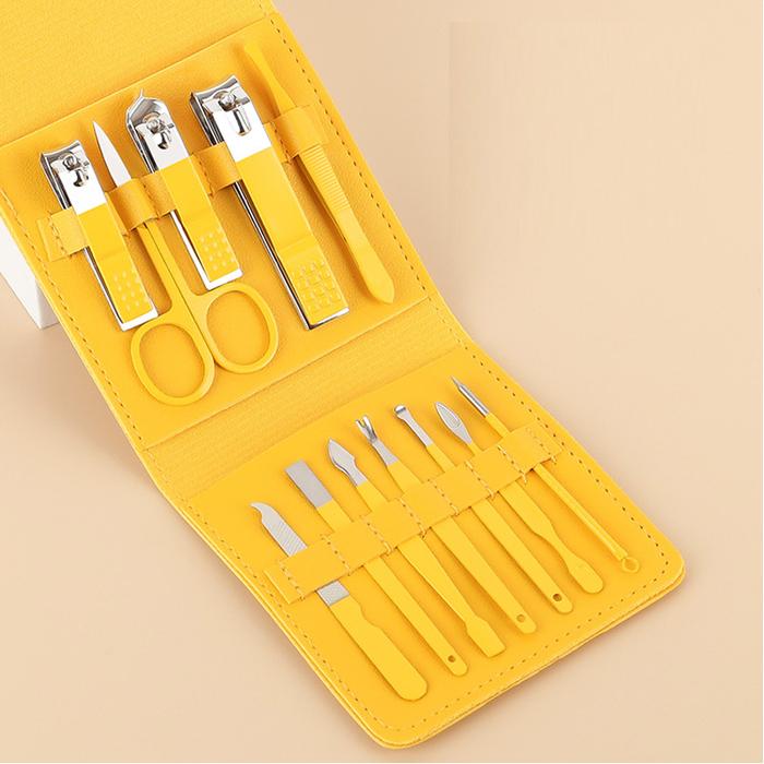 Gambar Nail Clipper - Gunting Kuku Stainless / Set Gunting Kuku / Set Manikur - Yellow 12 in 1 dari Supermall Nusantara undefined Tokopedia