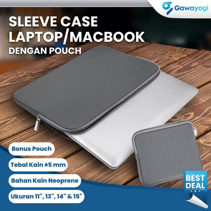 Jual Sleeve Case Tas Sarung Laptop Notebook Macbook dengan Pouch