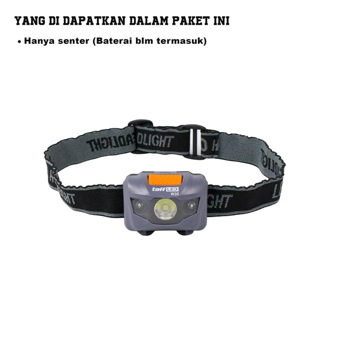 Gambar TaffLED Headlamp Flashlight Waterproof White and Red Light LED - W30 - Hanya senter dari Lasara syachbani shop undefined Tokopedia
