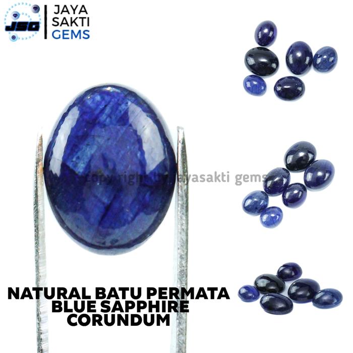 Jual Natural Blue Sapphire Corundum Blue Safir Crystal Cabochon