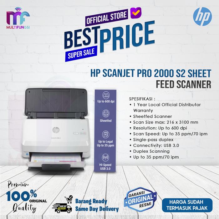 Gambar HP ScanJet Pro 2000 s2 Sheet Feed Scanner dari Multifungsi ID undefined Tokopedia