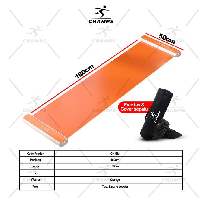 Gambar CHAMPS Sliding Mat / Matras Yoga Alat Olahraga Gym - Free TAS CH-SM1 - 180cm Orange dari Champs Indonesia undefined Tokopedia