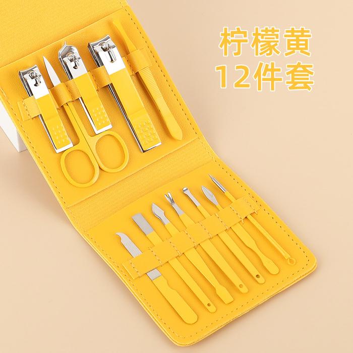 Gambar Nail Clipper Set - Gunting Kuku Stainless / Set Gunting Kuku Manikur - Kuning - 12 Set dari Supermall Nusantara undefined Tokopedia