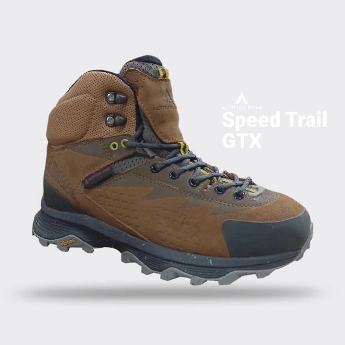 Gambar Sepatu Gunung Pria Wanita Altitude Gear Speed Trial GTX Vibram Hiking - Brown, 39 dari Senja Jingga Adventure undefined Tokopedia