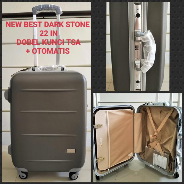 Gambar KOPER FIBER 22 INCHI PRESIDENT ORIGINAL RODA 4 NON ZIPPER DOBEL KUNCI - NEW DARK STONE dari sinarbahagiaolshop undefined Tokopedia