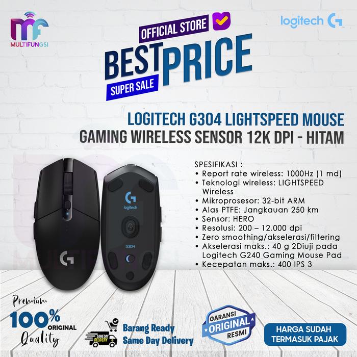 Gambar Logitech G304 Lightspeed Mouse Gaming Wireless Sensor 12K DPI - Hitam dari Multifungsi ID undefined Tokopedia