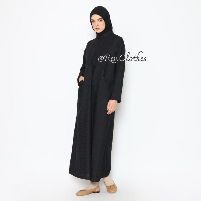 Gambar BUSANA MUSLIM GAMIS HITAM UMROH / GAMIS HITAM / BAJU GAMIS HITAM - GamisWanitaRev4, M dari Rev muslim store undefined Tokopedia