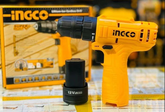 Gambar INGCO Mesin Bor Baterai 12V Li Ion Cordless Drill Untuk Besi dan Kayu - CDLI12422 dari Pi Toserba undefined Tokopedia