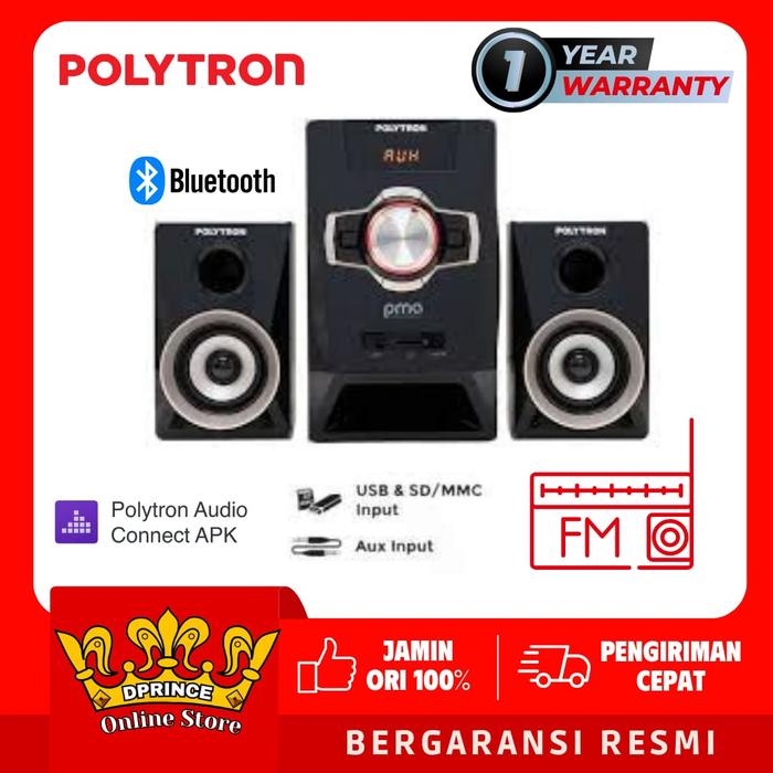 Gambar POLYTRON PMA9321 Multimedia 9321 Bluetooth Speaker Radio PMA 9321 /B - PLASTIK WRAPPIN dari DPRINCE undefined Tokopedia