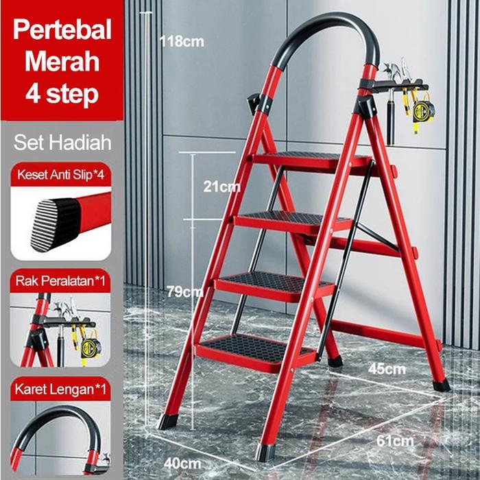 Gambar Step Tangga Rumah Lipat Tangga Besi Household Steel Ladder Baja Karbon - 4 Step dari Bandung Online Pusat undefined Tokopedia