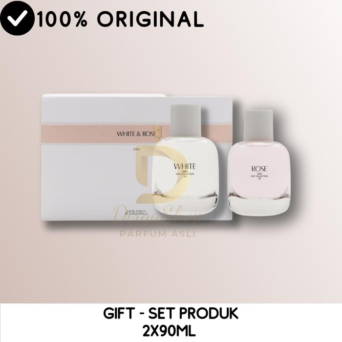Gambar ZARA WHITE + ROSE 90ML SET PARFUM ORIGINAL WANITA WOMEN AUTHENTIC - SET 90MLX2 dari Dirga Shop Parfum Asli undefined Tokopedia