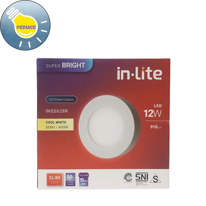 Gambar Lampu LED Panel Light Bulat 12 Watt Inlite Outbow SNI COOL WHITE 4000K dari Pediace undefined Tokopedia