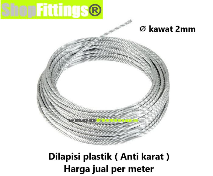 Gambar Tali Kawat Seling Baja 2mm Wire Rope Sling Accessories System Fittings - Kawat seling dari Shop Fittings undefined Tokopedia
